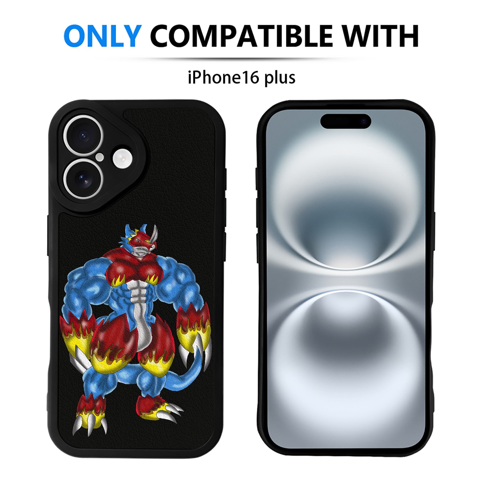 （画像用） Digimon デジタルモンスター/デジモン 【iPhone 16シリーズ対応】シリコンスマホケース（レザー調） 材質：シリコン